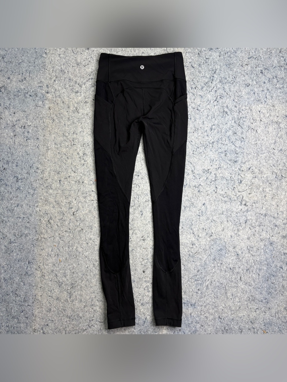 Lululemon Black High Rise Leggings Size 4 Side Pockets Full Length
